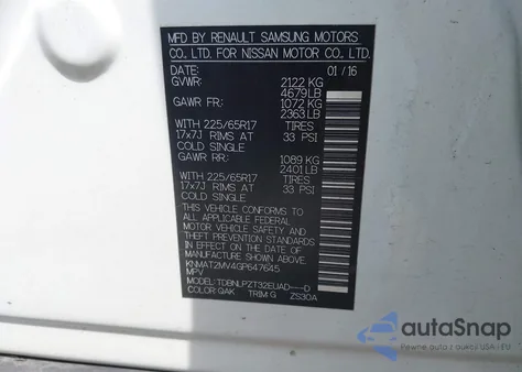 2016 Nissan Rogue S из США, поврежденный, VIN KNMAT2MV4GP647645